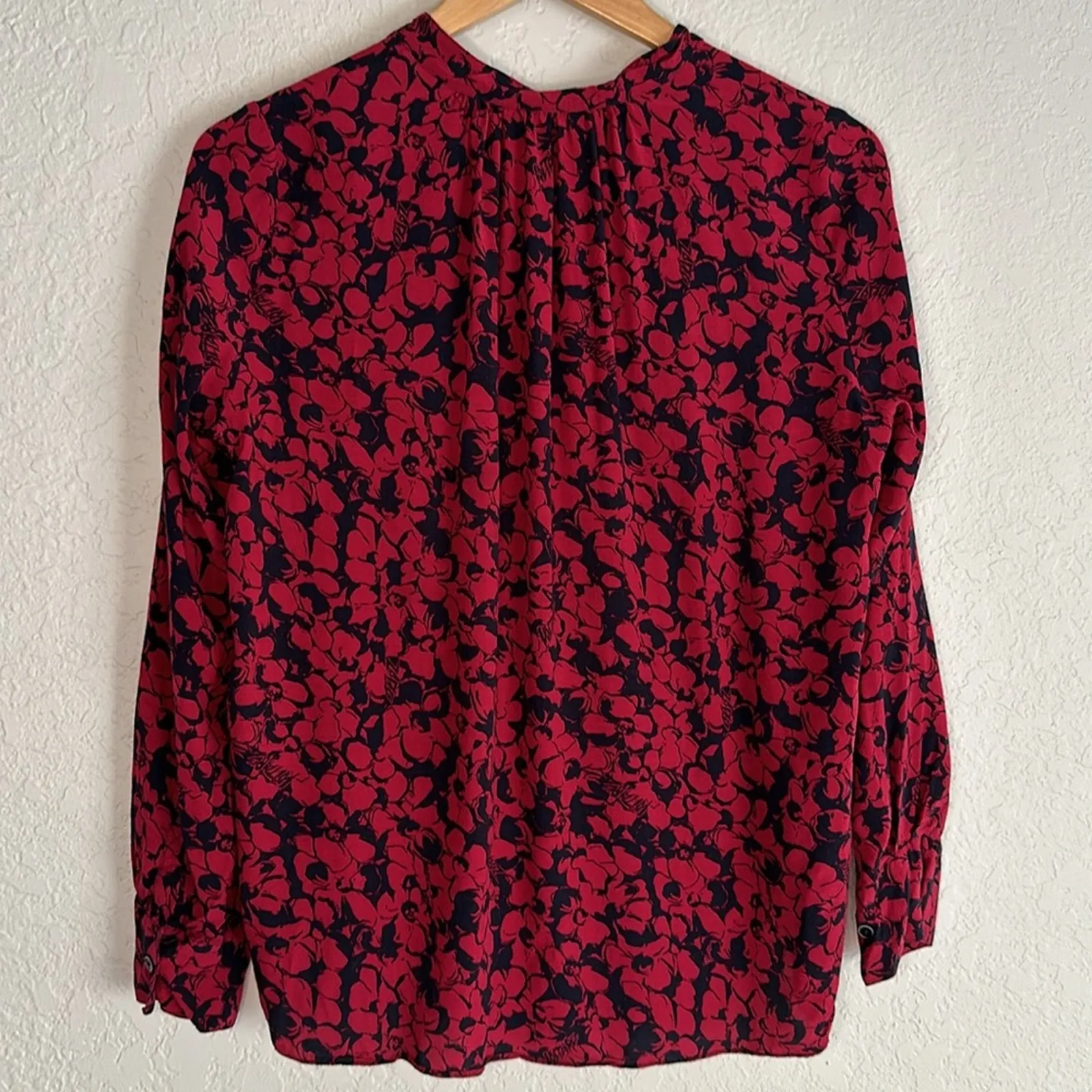 Zadig & Voltaire Tink Bico Flowers Logo Blouse Long Sleeve Floral Dark Goth XS - Image 6