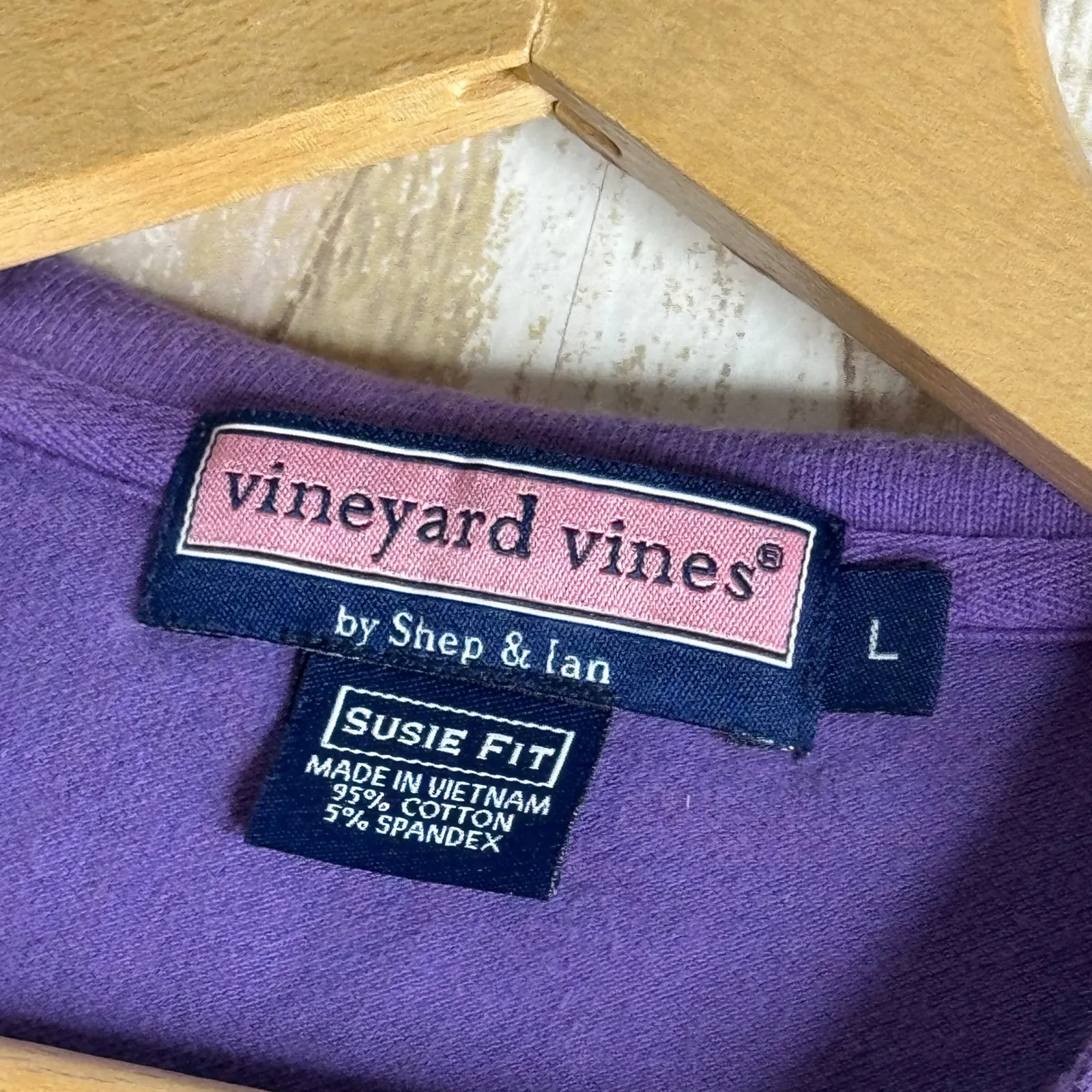 Vineyard Vines Susie Fit Polo Shirt Purple Short Sleeve Whale Logo Women's L - Image 2