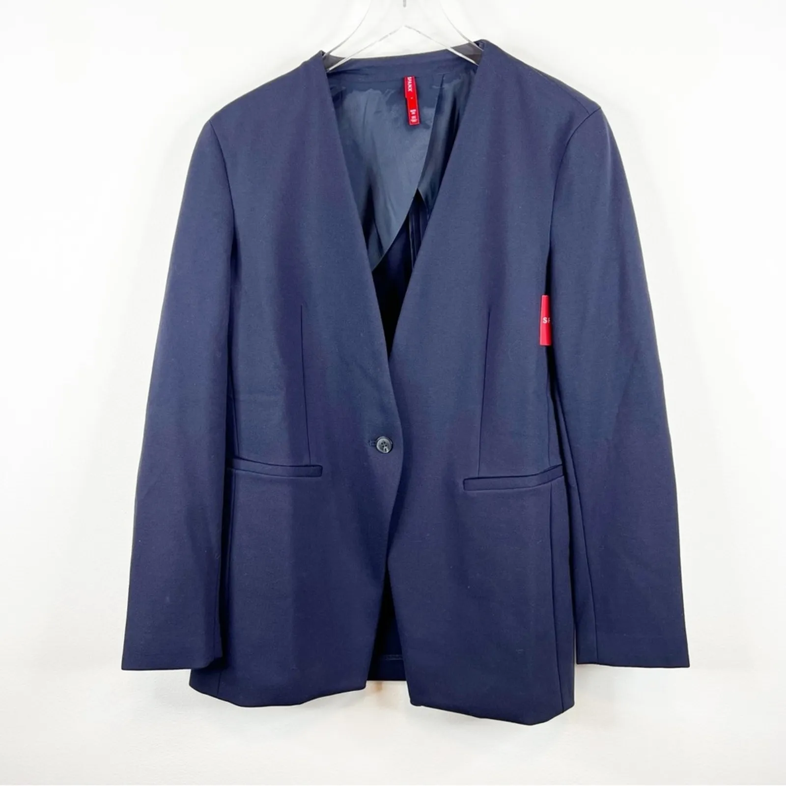 NWT‎ Spanx Perfect Collarless Blazer M Blue - Image 3