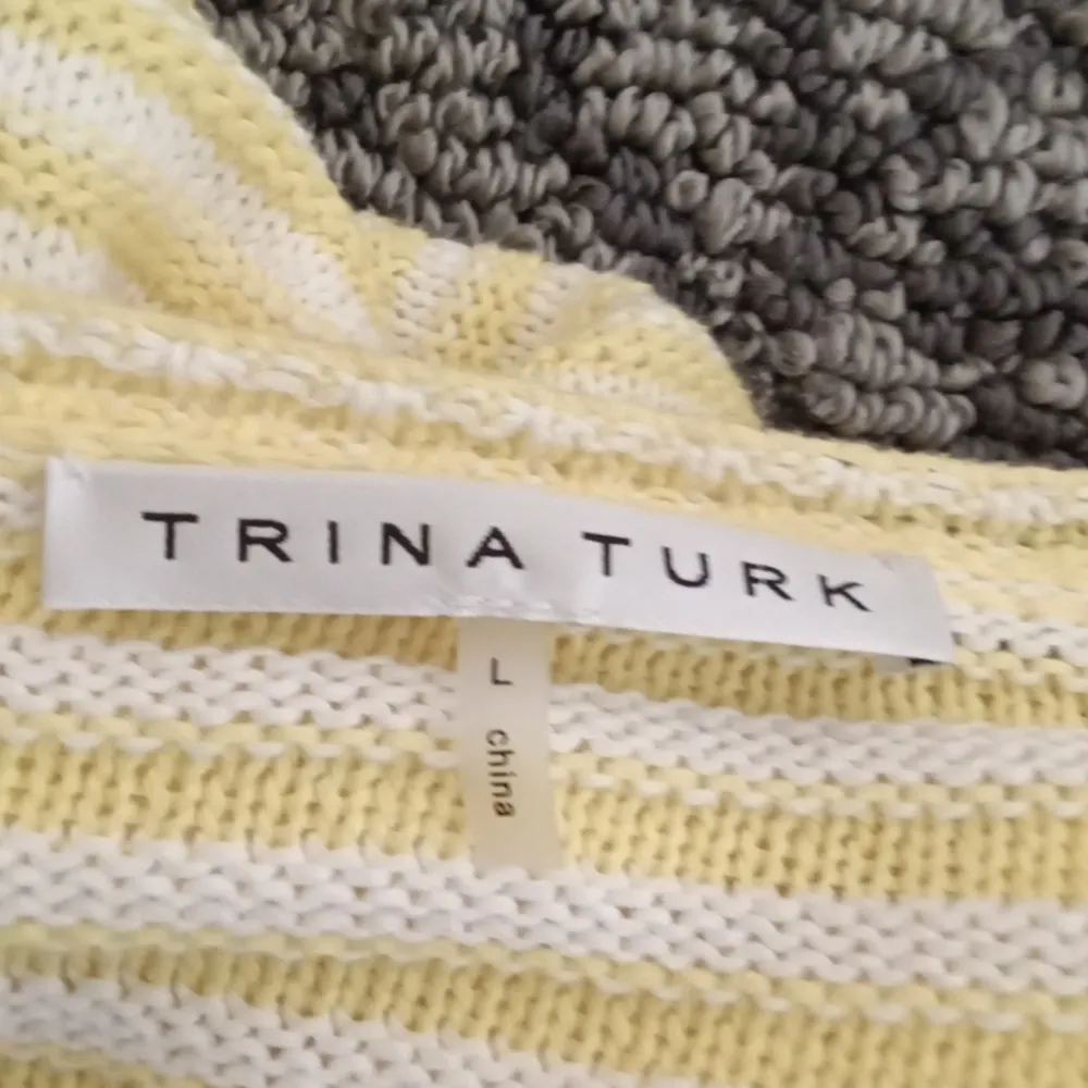 Trina Turk Ashbridge Cardigan Striped Crochet Old Money Vacation Womens Large - Image 6