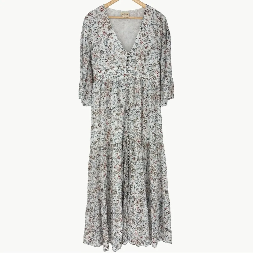 Sézane Bonnie Floral Tiered Maxi Dress | Sz 38 (US 6) | Botanic Garden White - Image 11