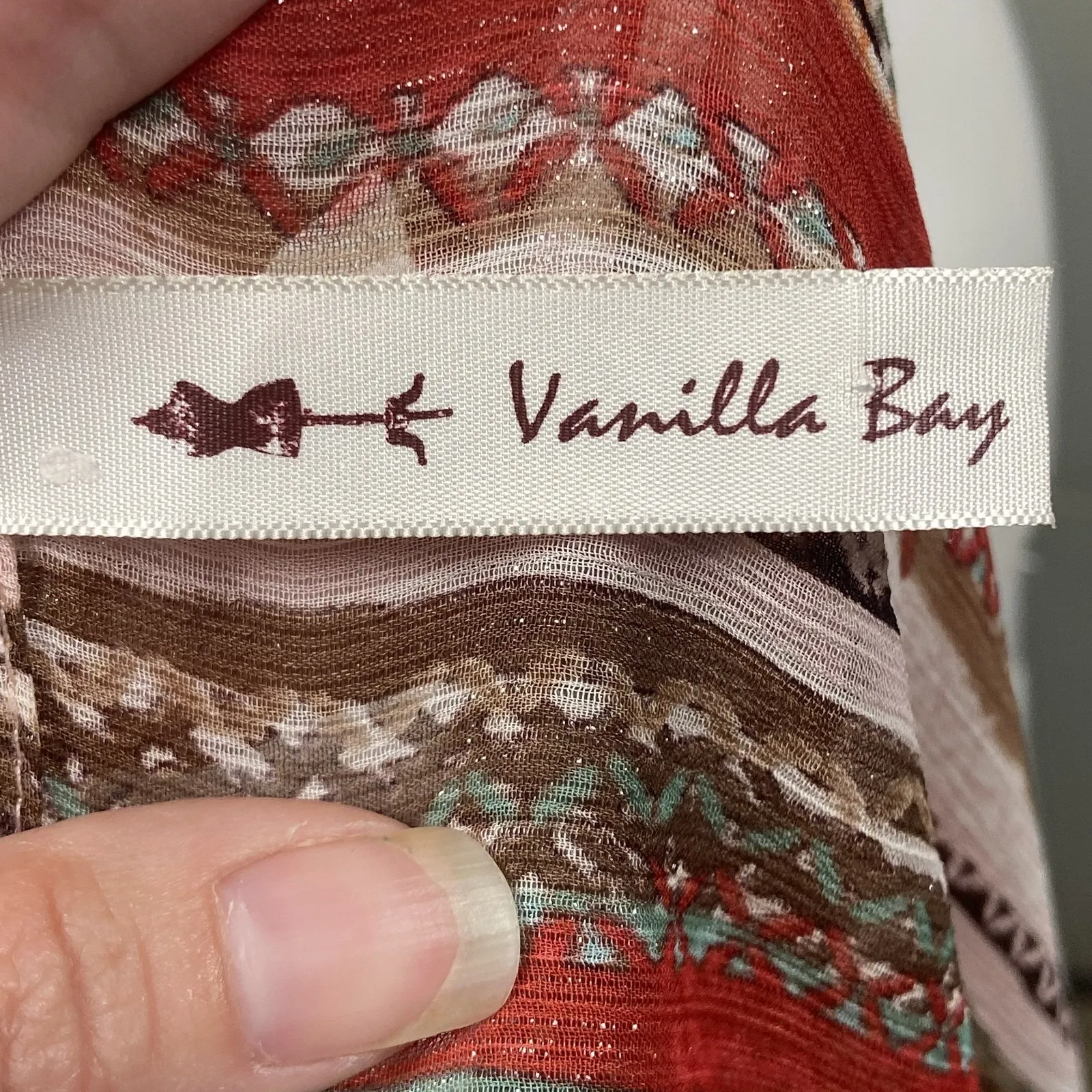 Vanilla Bay Kimono Womens Small Striped Tassel Trim Boho Beach Coverup Cardigan - Image 5