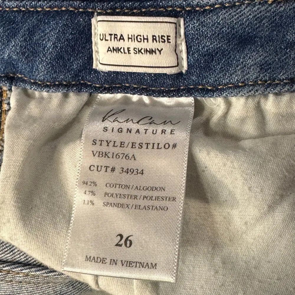 KanCan Signature SZ 26 Ultra High Rise Ankle Skinny Jeans Distressed Stretch Blue - Image 11