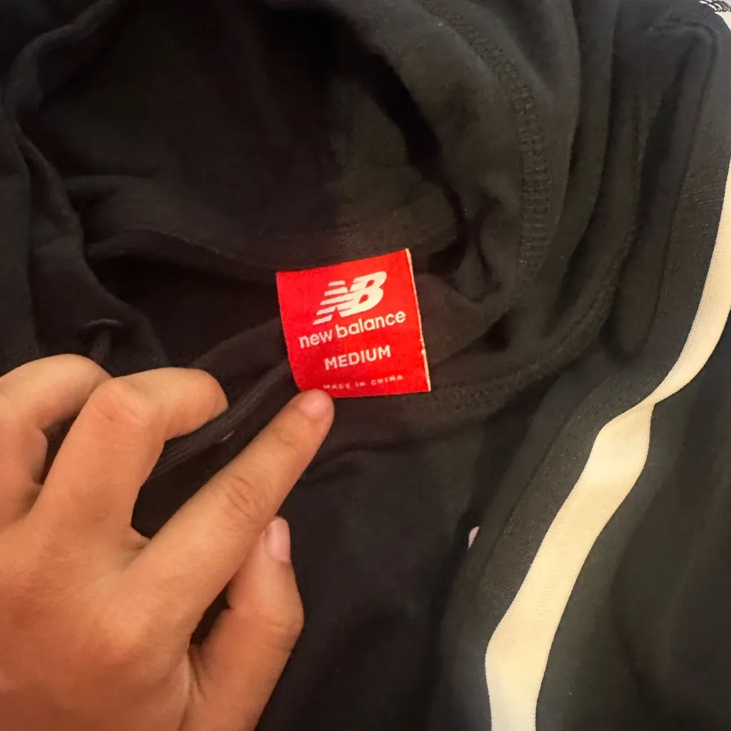New Balance Black Hoodie with Logo Patch - Image 4