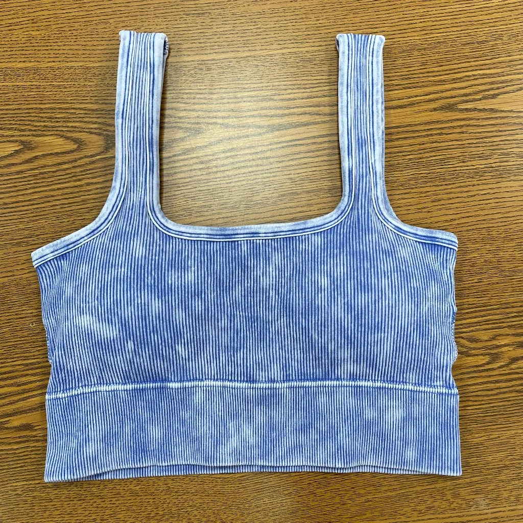 Zenana Set of 3 Washed Ribbed Square Neck Cropped Tank Top w/ Pads-L/XL - NWT - Image 6
