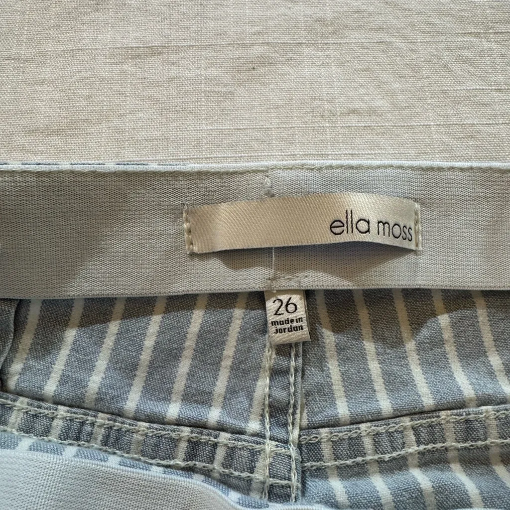 Ella Moss Gray and White Striped Pants - Image 2