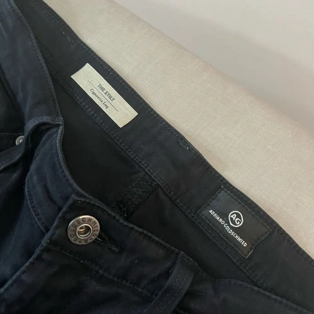 AG Adriano Goldschmied Black The Stilt Cigarette Leg Skinny Jeans Size 28R - Image 9