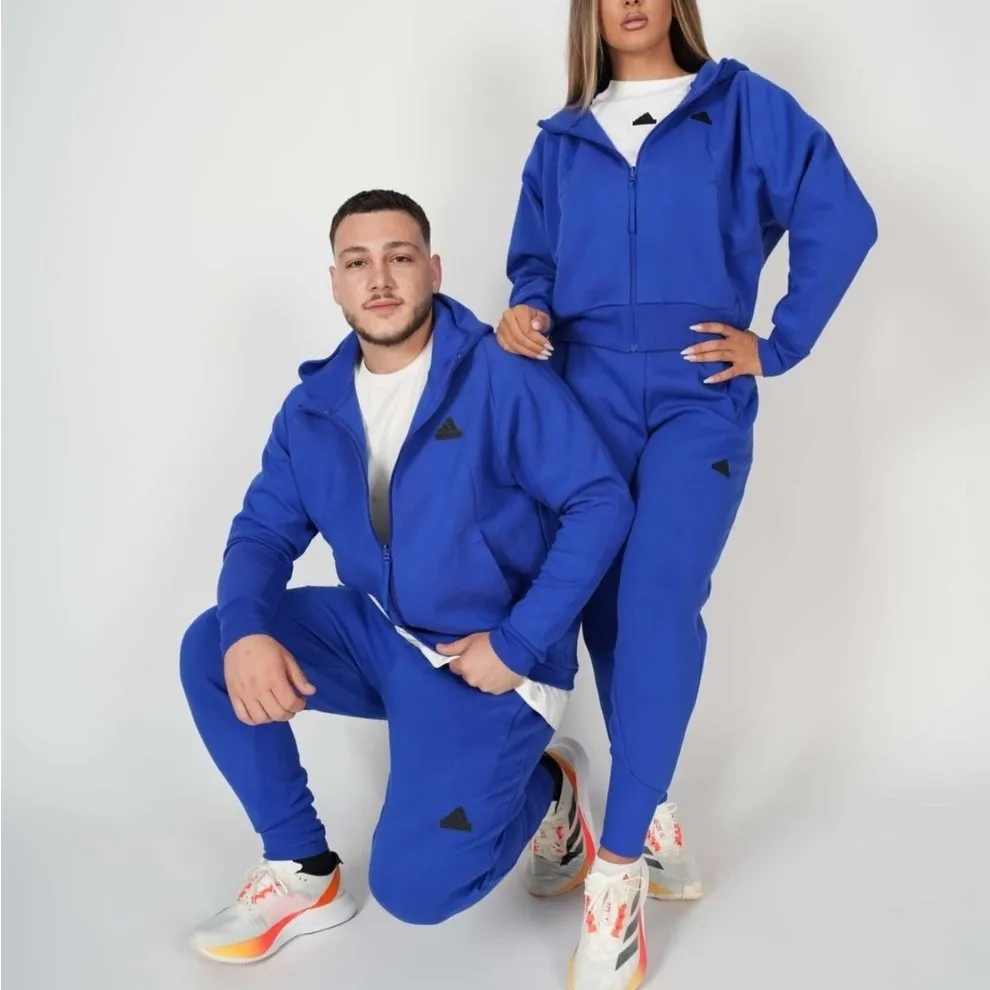 Complete Adidas Z.N.E. Track Suit matching set hoodie jacket joggers m Blue Size M - Image 9