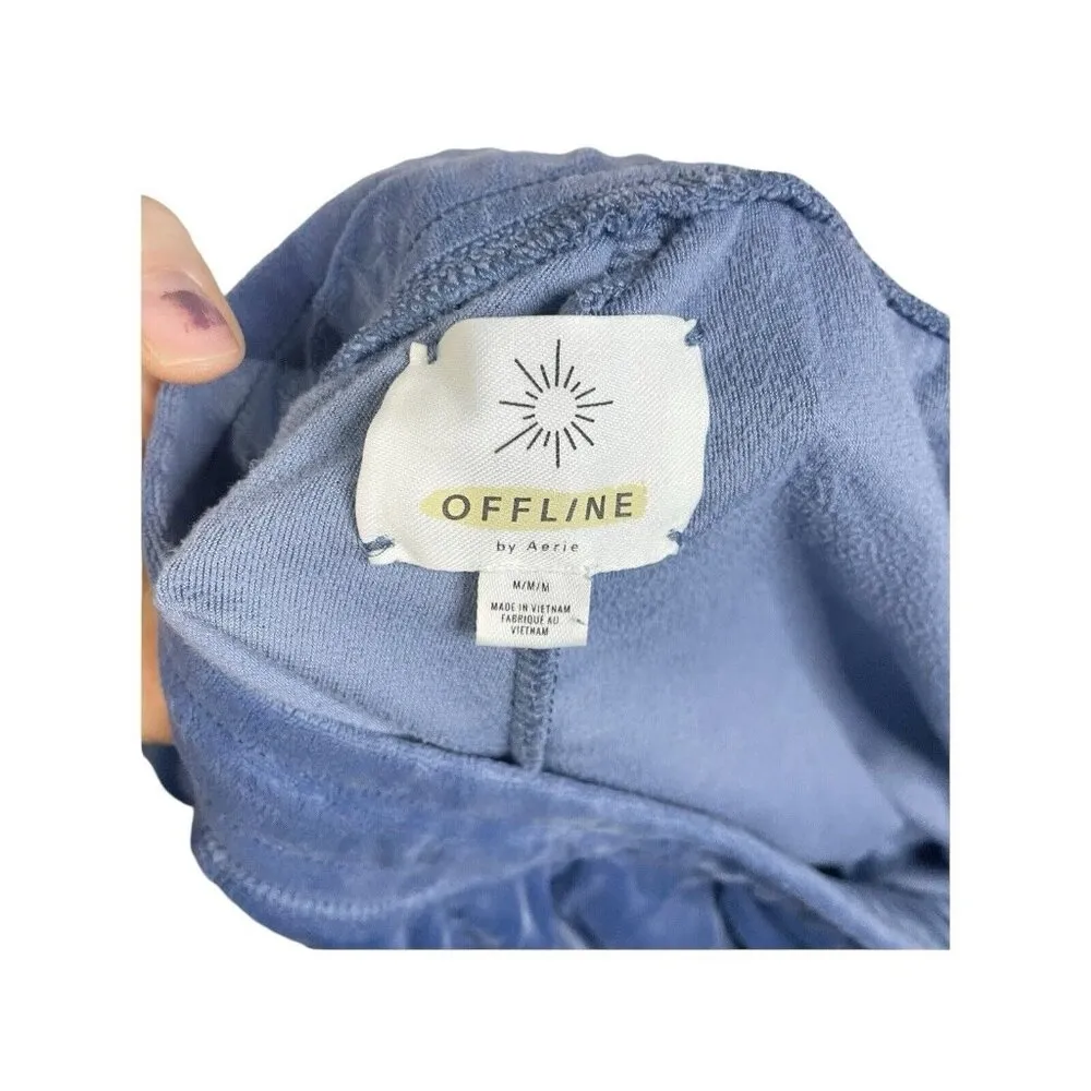Offline by Aerie Blue Velour Cargo Style Pull on joggers M Casual Loungewear - Image 4