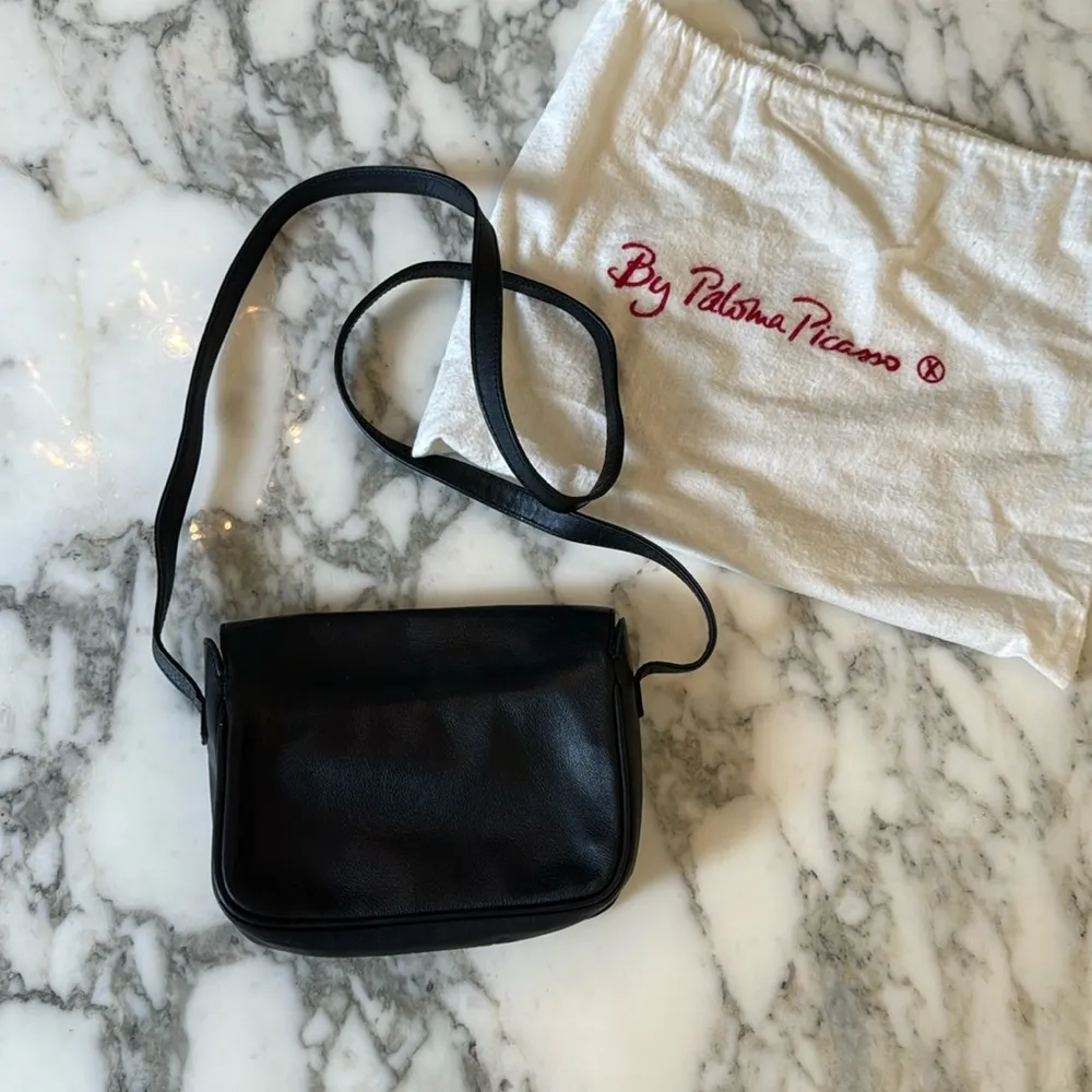 EUC Paloma Picasso Vintage Small XXX Iconic Shoulder Bag Very Dark Navy and Gold Blue - Image 4