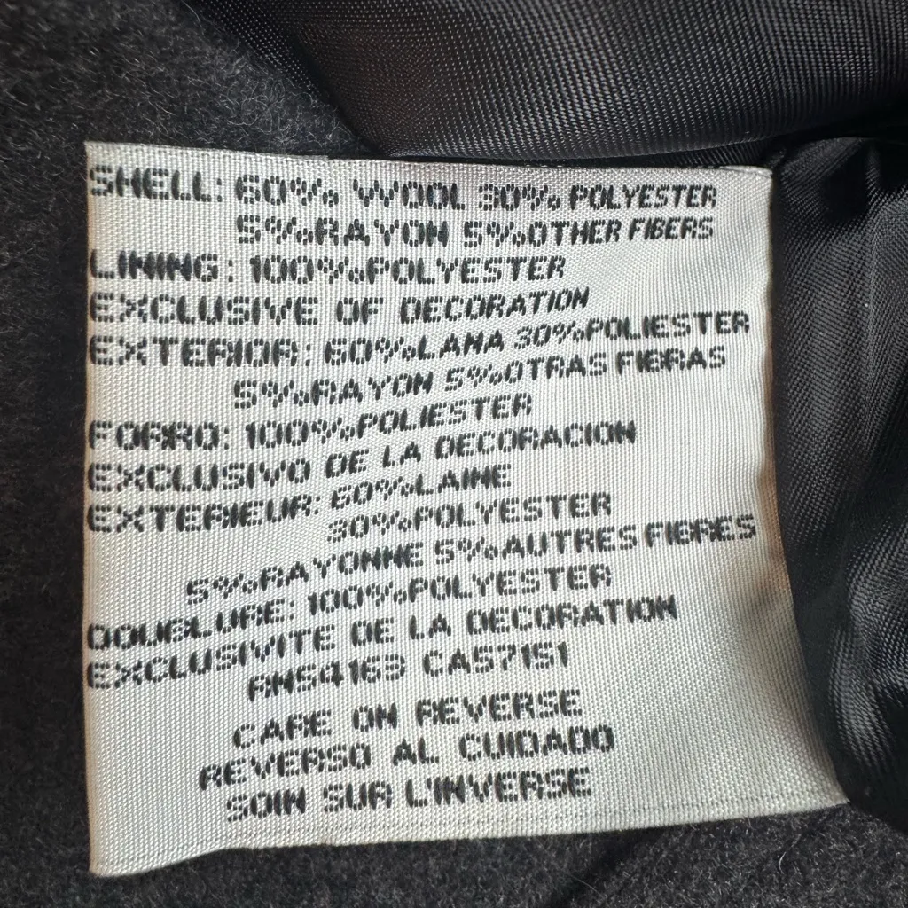 Womens Kenneth Cole NY Wool Blend Peacoat Dark Grey Size 8 - Image 11