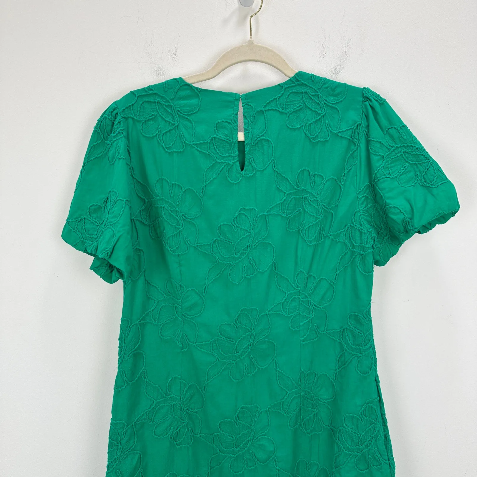 J.Crew Eyelet Puff Sleeve Mini Dress Dublin Green Cotton Embroidered US 6 NWT - Image 12