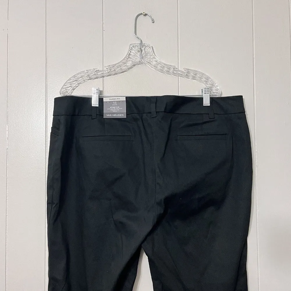Van Heusen Women’s Black Classic Fit Straight Leg Stretch Ankle Pants Size 18NWT - Image 6