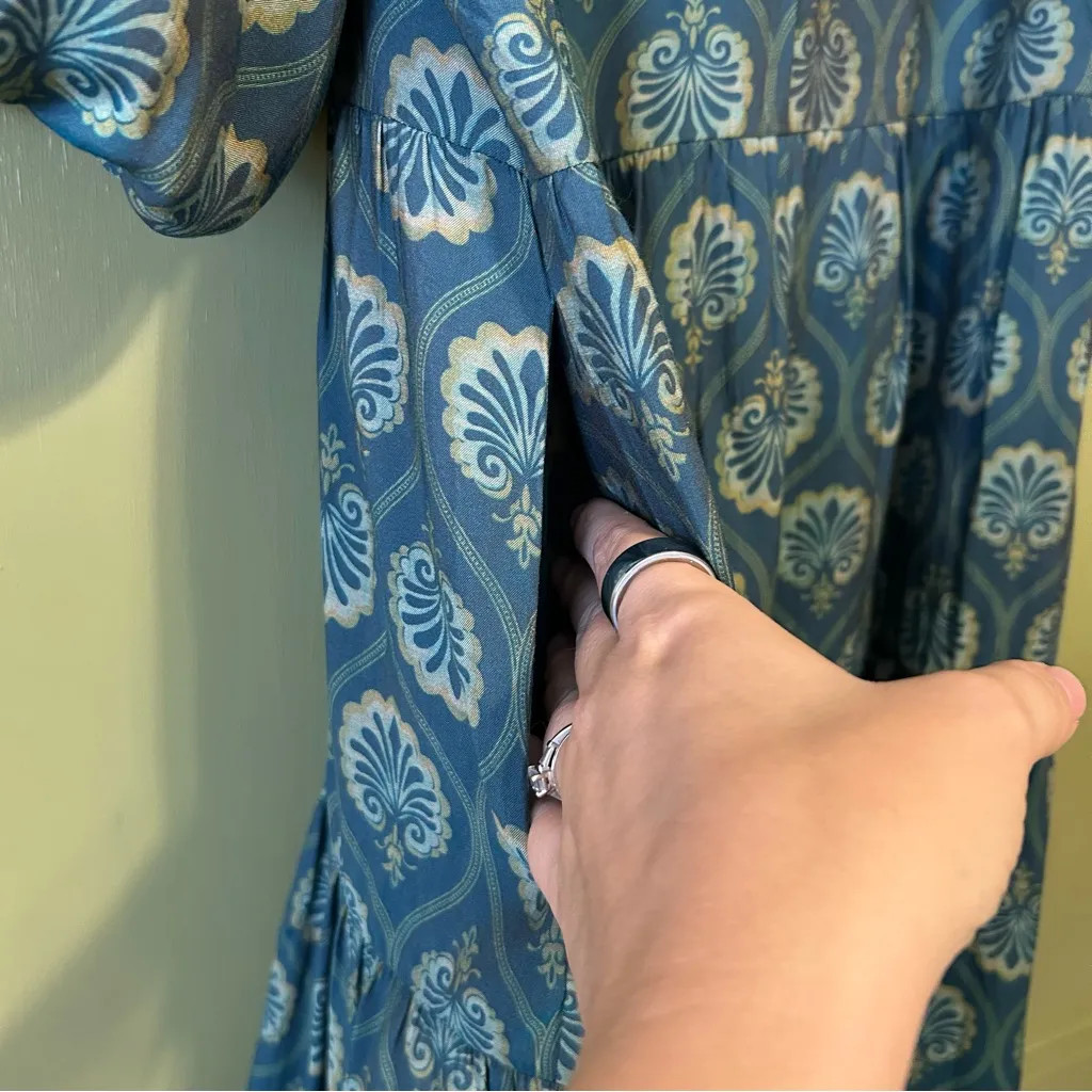 THML Teal Floral Print Dress - Image 6