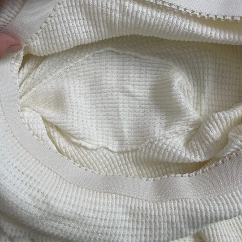 Vintage Thermals Long Underwear Long Johns Waffle Buttery Yellow Cream USA Made Size XL - Image 7