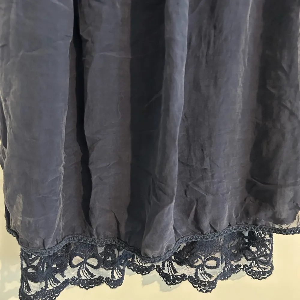 Prontomoda Giusy Silk Sleeveless Top Navy Blue Size S - Image 5