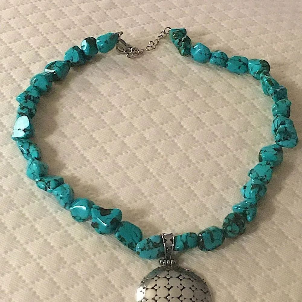 EXEX Claudia Agudelo Turquoise Sterling Silver Statement Necklace - Image 4