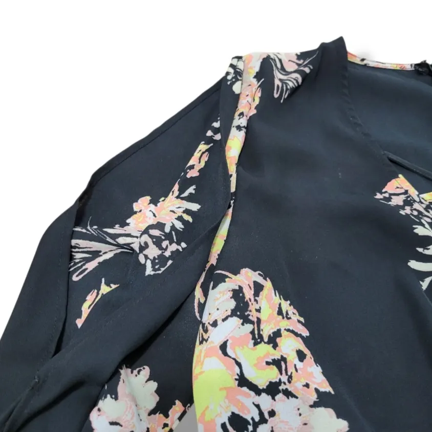 Material Girl Romper Size Large W30"xL3" Womens Romper Floral Boho Cold Shoulder Open Shoulder - Image 6