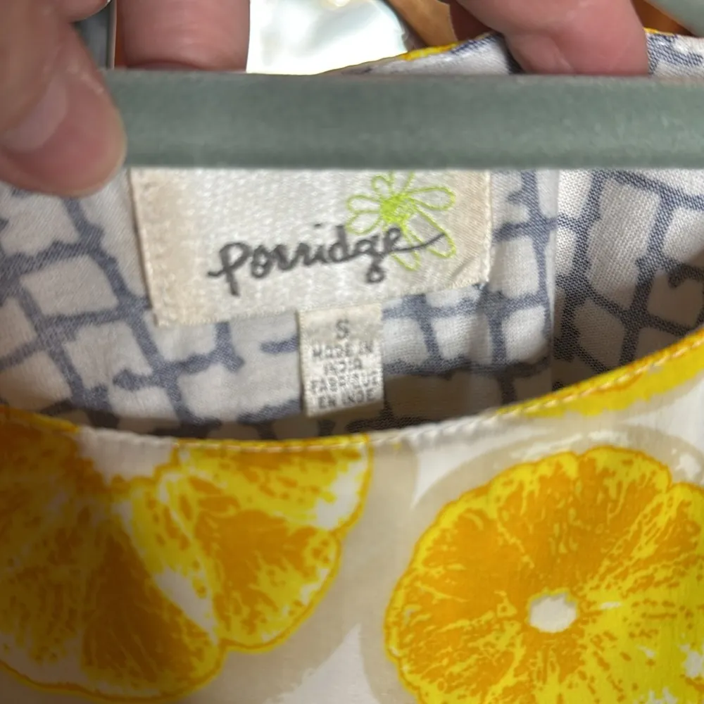 Anthropologie Porridge Lemon Print Layered Swing Tank Size Small - Image 6