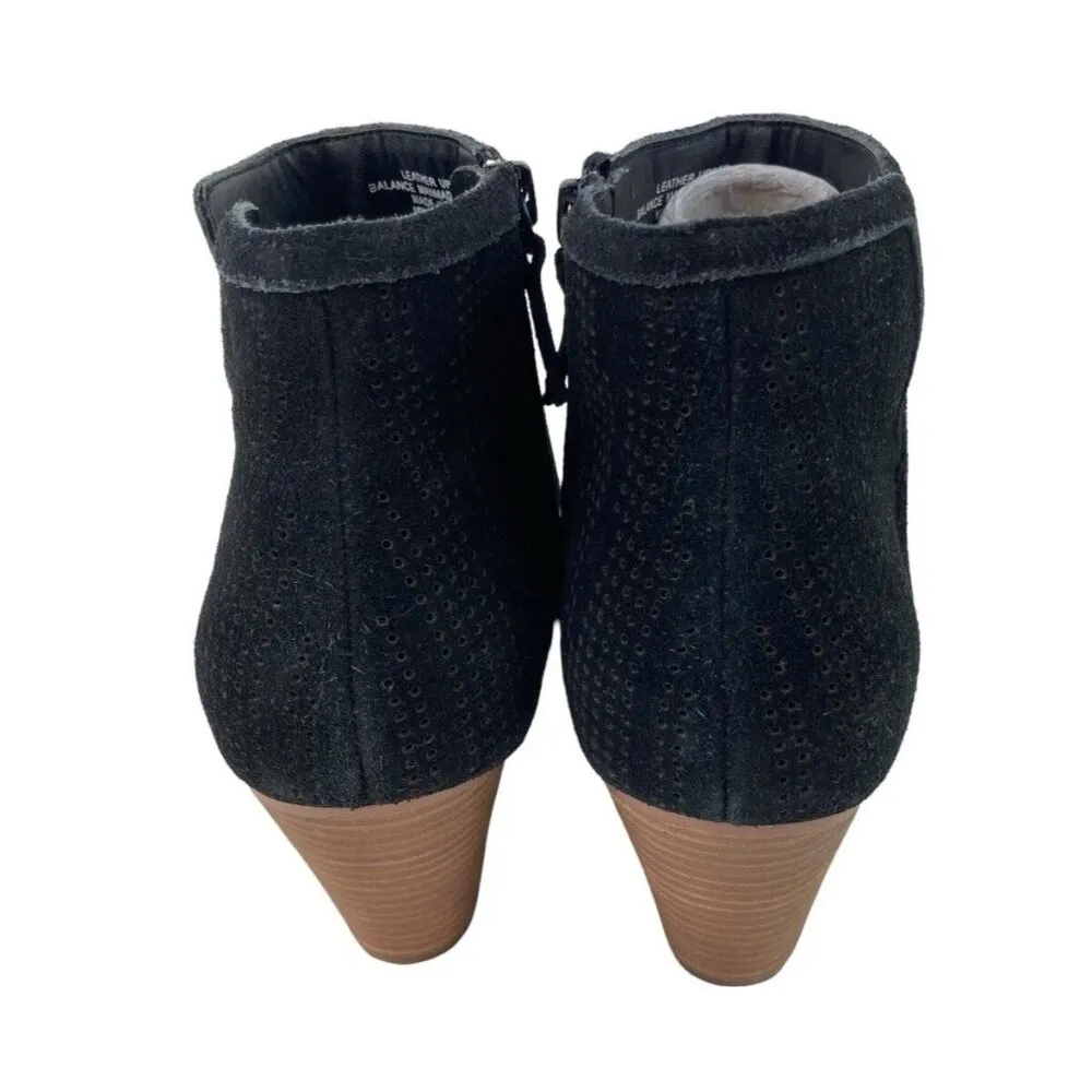 *NWOB Violet & Red Jensen Booties Womens Size 8.5 Black Perforated Heeled Ankle - Image 5