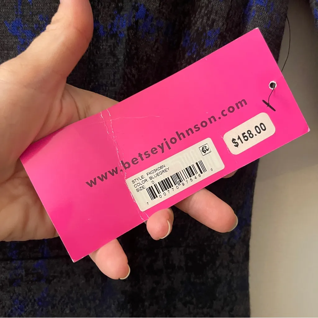 Betsey Johnson NWT Not So School Girl Dress Blue Grey Plaid Knee Length Size 0 - Image 5