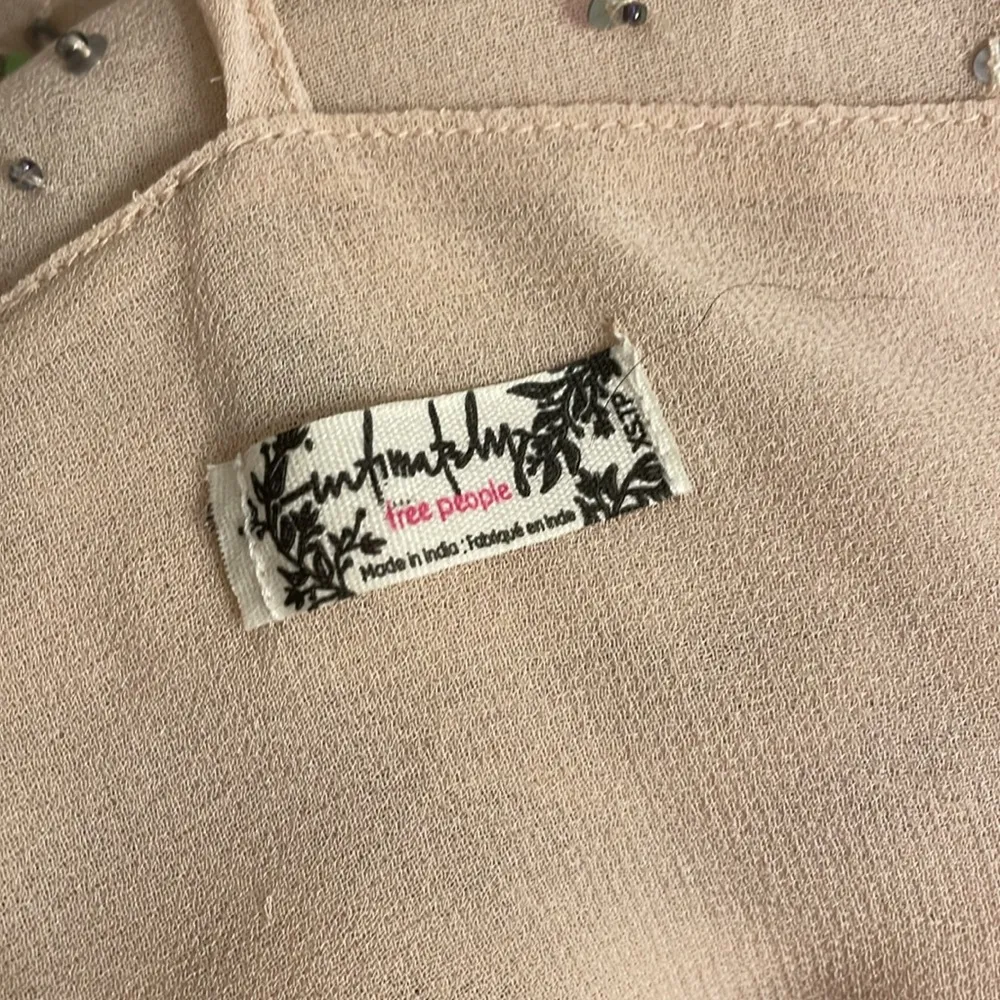 Free People Star Embellished Cami XS Beaded Tank Racerback Top Pink - Image 8