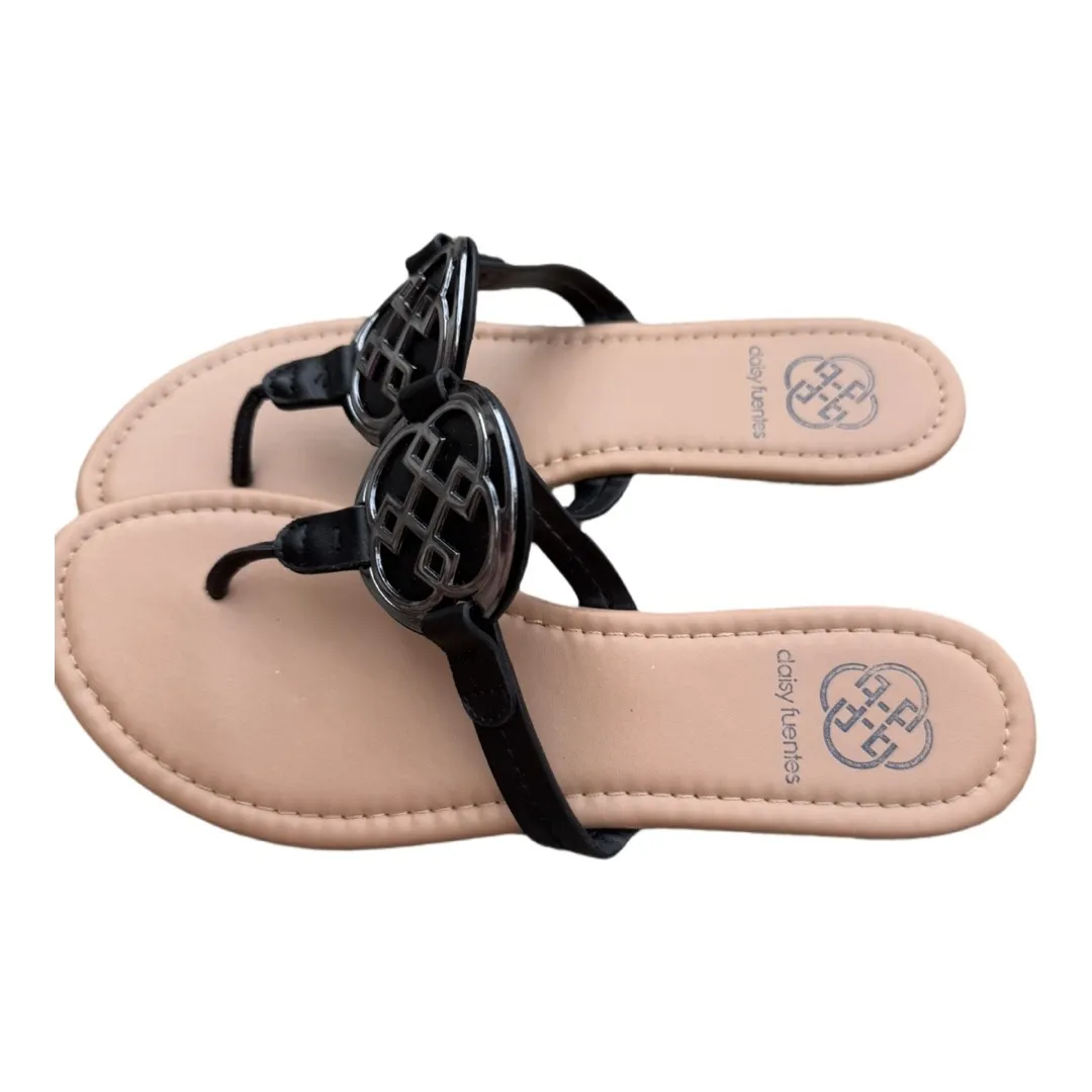 DAISY FUENTES  OMARI FLAT SANDAL WOMENS SZ 9M Flats BLACK MADALLION - Image 2