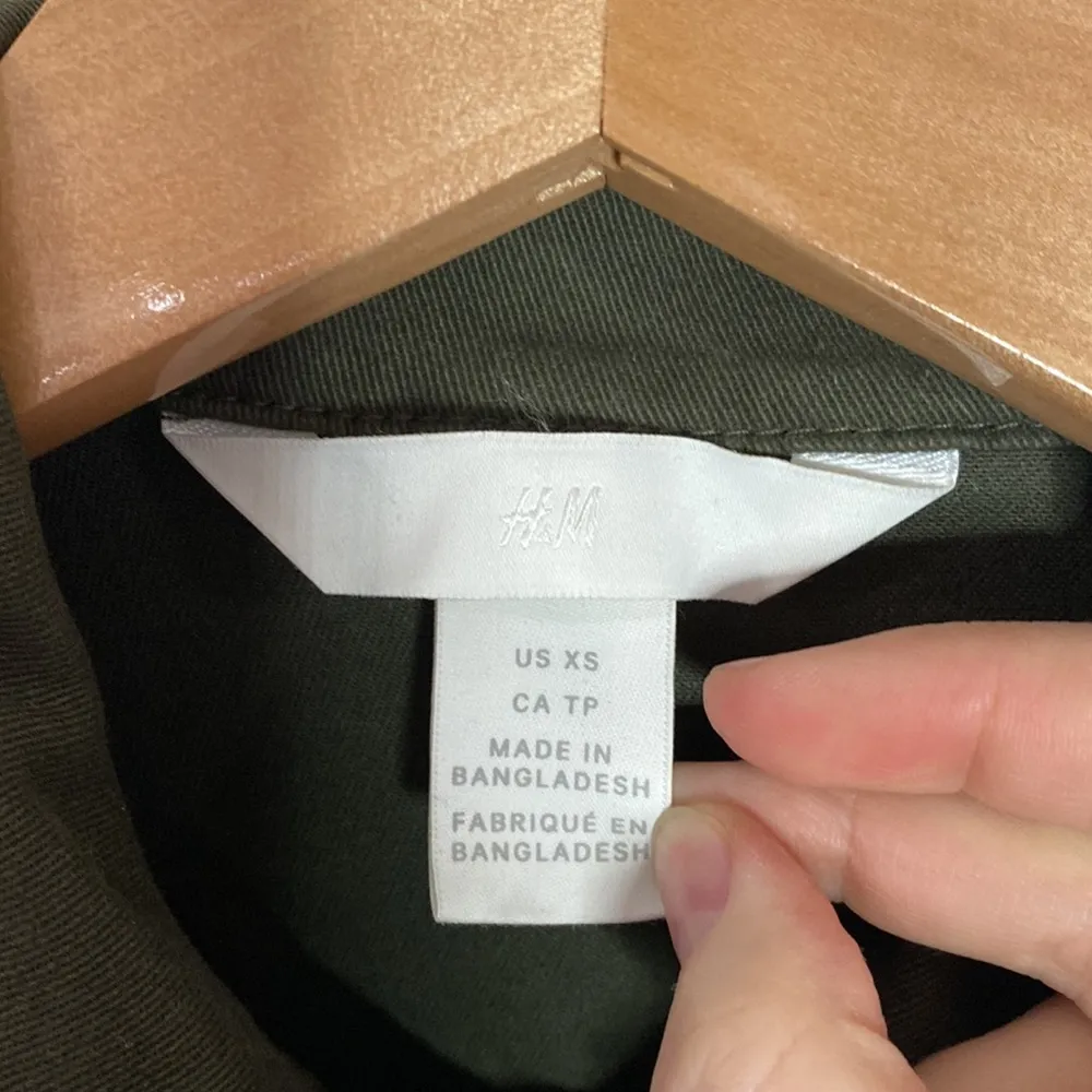 H&M Utility Jumpsuit with Tie Belt in dark khaki green size XS - Image 12