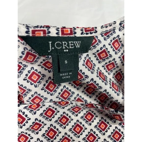 J.Crew Geometric Print Long Sleeve Blouse Women's Casual Wear s‎ - Image 2