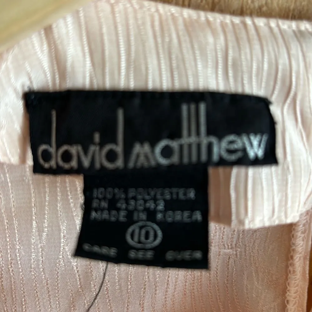 Vintage David Matthew Powder Pink Floral Print Blouse Sz 10 - Image 6