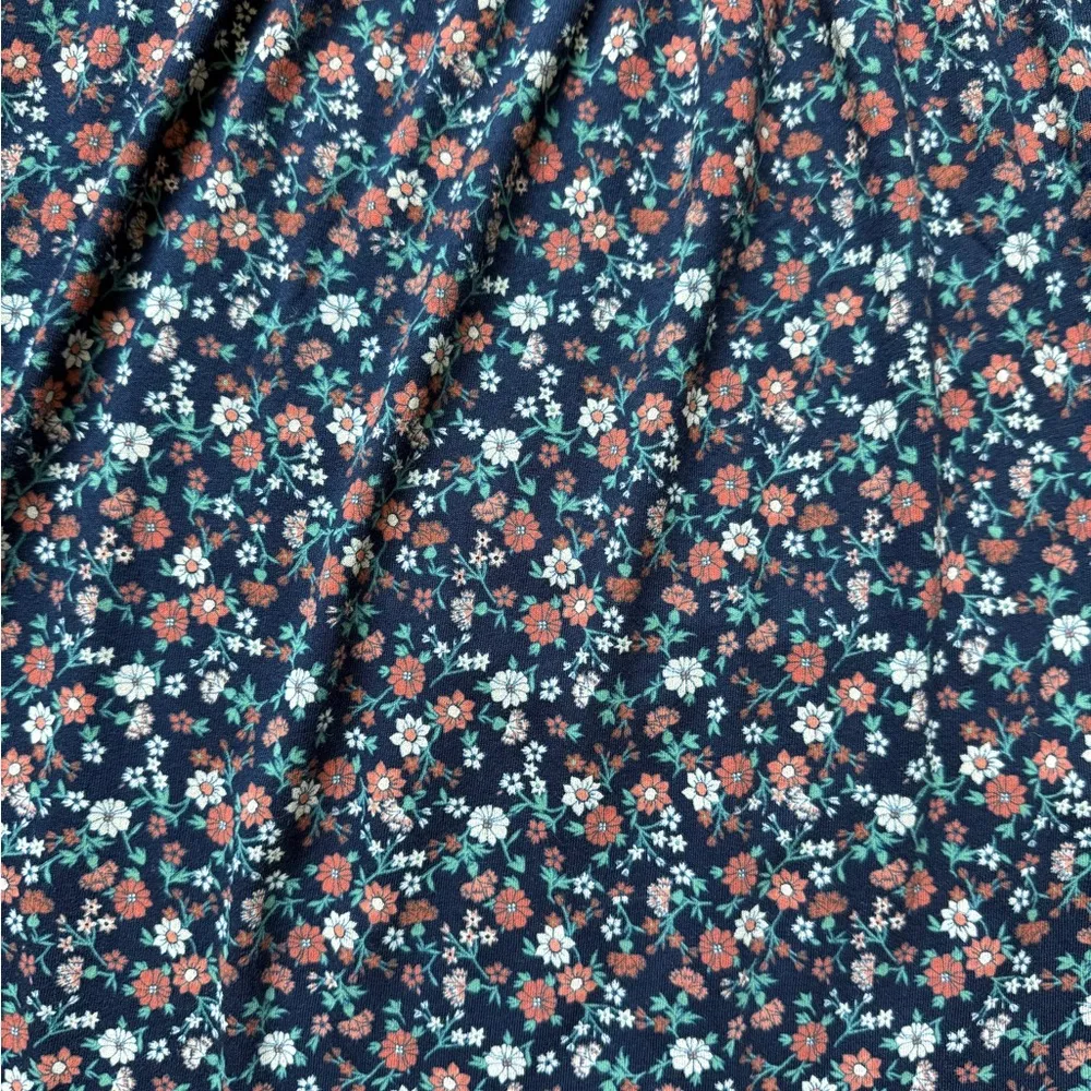 Lucky Brand Women’s Navy Blue Floral Square Neck Long Sleeve Popover Top Size XL - Image 4