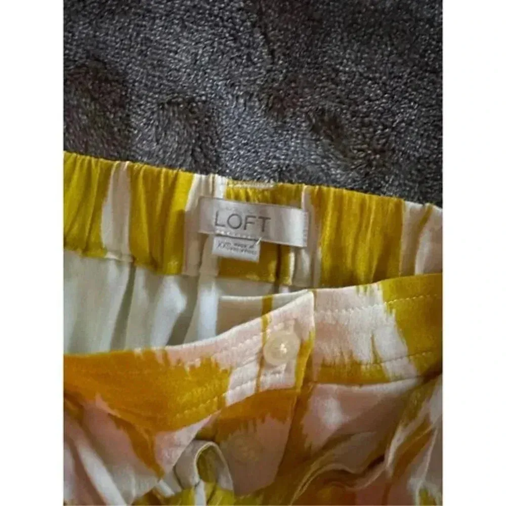 LOFT XXS Button Down Circle Skirt Yellow - Image 4