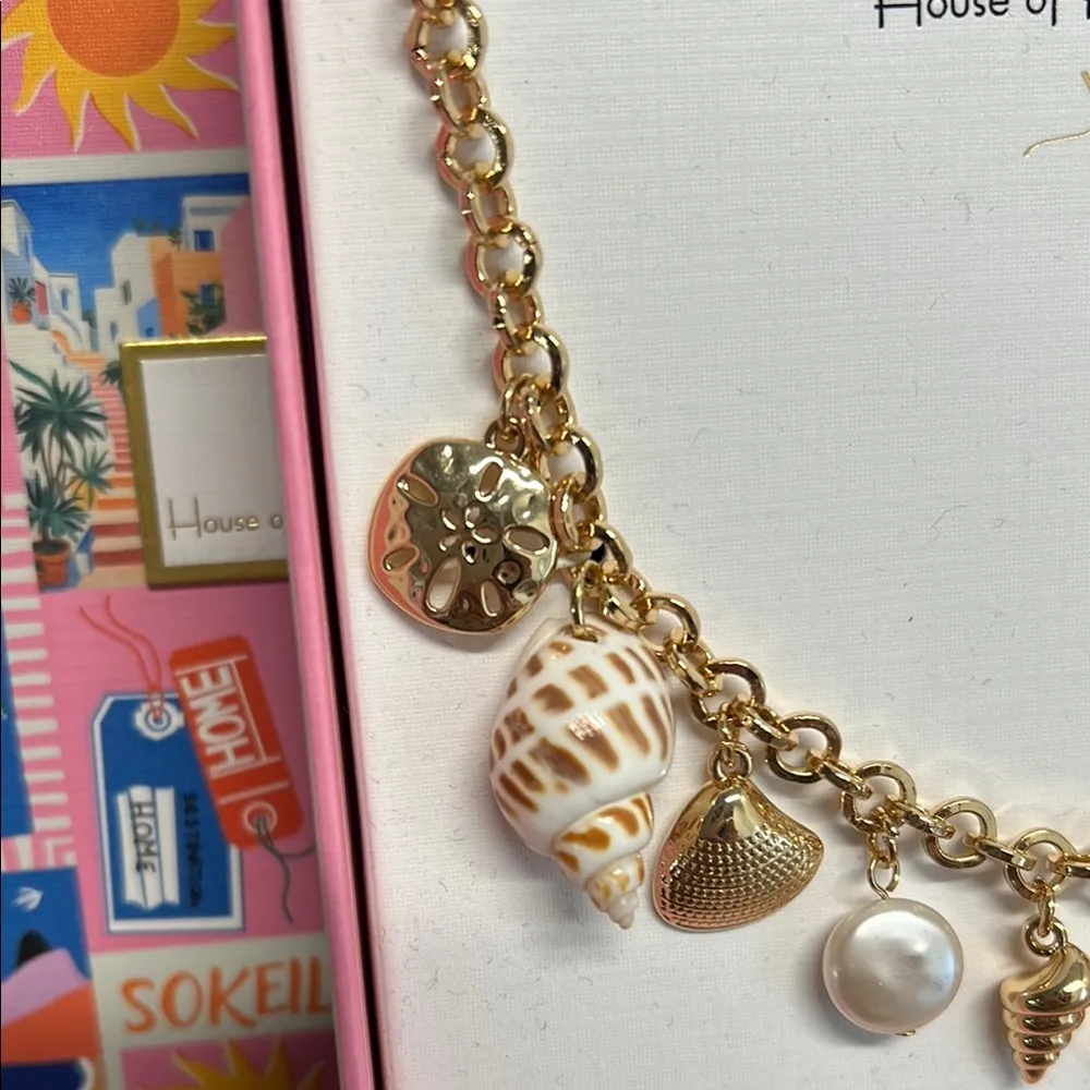 House of Harlow 1960 🐚✨ Shell Charm Necklace! 🌊 Gold - Image 4