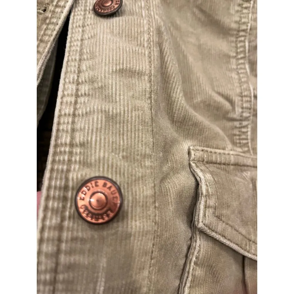 Eddie Bauer Corduroy Y2K Jacket Women Medium Chore Pocket Dainty Grunge Feminine - Image 7