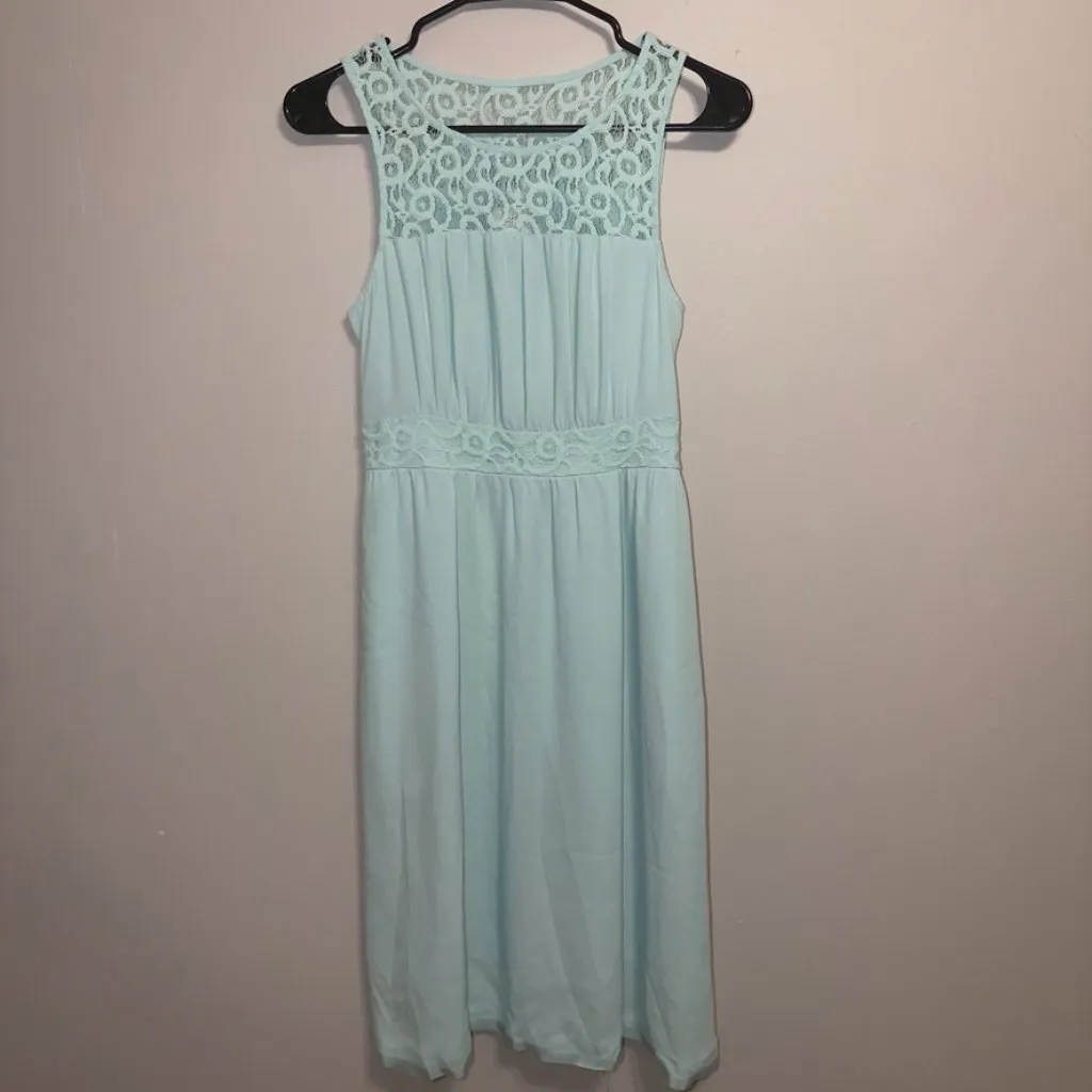 Anthropologie HD in Paris Lace Midi Dress Size 2 Light Blue - Image 2