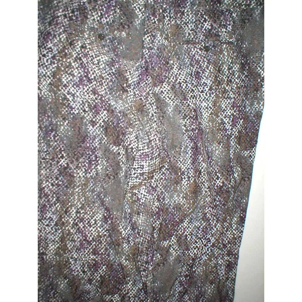 Womens Worth New York NWT $398 12 Snake Print Silk Pants Purple White Tall Gray - Image 9