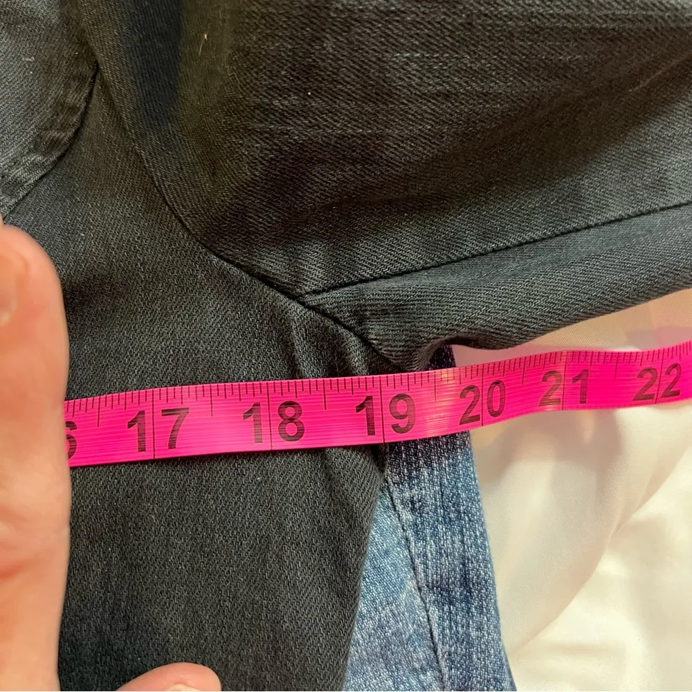 Converse Y2K Washed Black Denim One Star  Jean Jacket Women’s Cropped Snap Front - Image 7