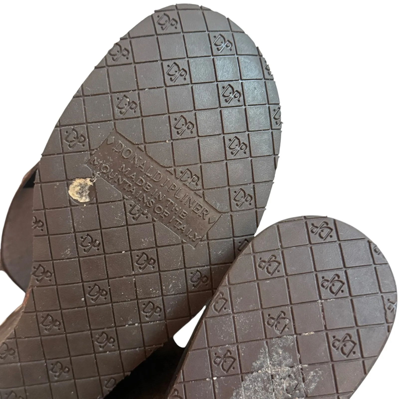 Donald J Pliner Shana Thong Wedge Sandals Women 7.5 Metallic Platform Distressed Brown - Image 12