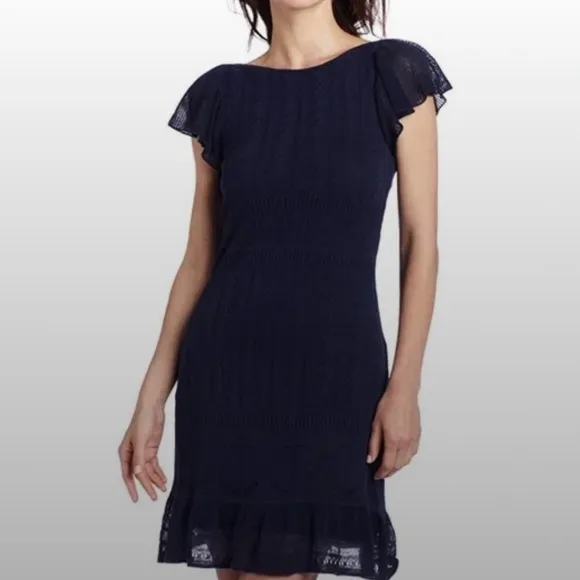 Lilly Pulitzer Navy blue Sweater crochet anchor Dress sz Medium - Image 23