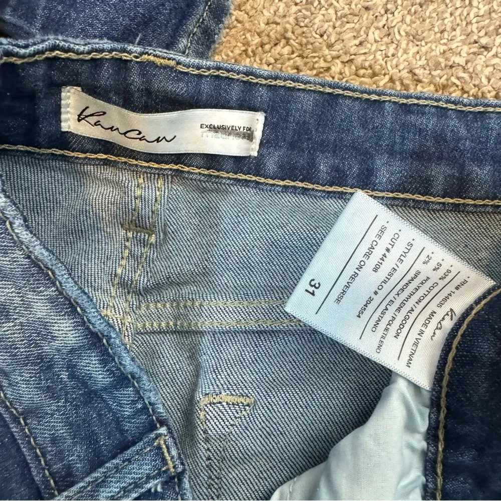 Kancan Womens Crop Kickboot Flare Jeans Sz 31 Dark Wash Stretch Denim Blue - Image 13