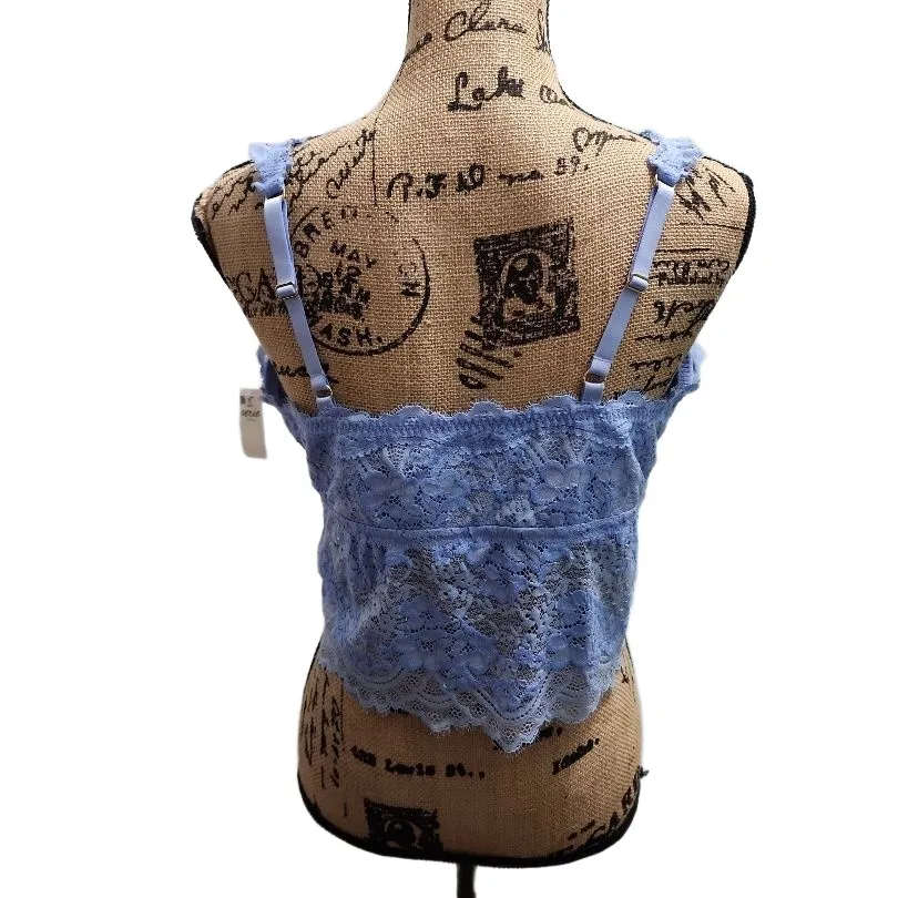 Aerie Bralette Womens Size XL‎ Light Blue Lace V Neck Scalloped Hem Romantic - Image 5