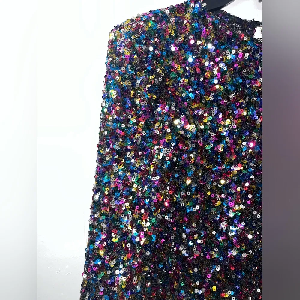 Endless Rose Long Sleeve Multi-Colored Sequin Top  Size XS - Image 10