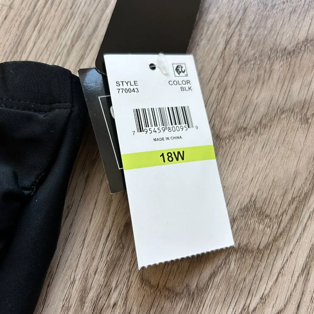 Island Escape High Waist Ruched Bikini Bottom in Black Size 18W NWT - Image 3