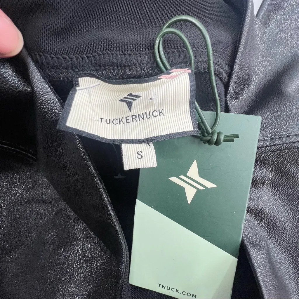 NWT Tuckernuck Black Faux Leather High Waist Leggings Sz S - Image 5