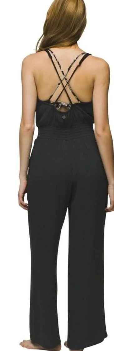 New! Prana Fernie Wide Leg Jumpsuit Black Modal Beach Flowy Womens Size Medium - Image 2