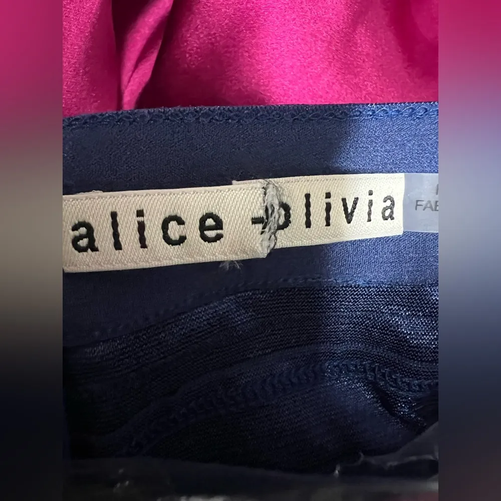 Alice + Olivia $495 Athena Azure Blue Strapless Bustier Wide Leg Jumpsuit New - Image 4