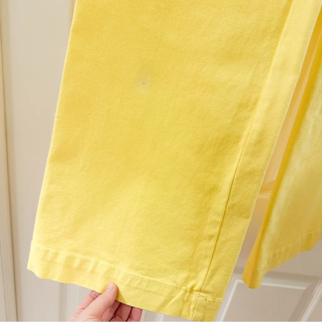 Veronica Beard Cynthia Gaucho CROP WIDE LEG JEANS Denim 12.5” Yellow sz 24 - Image 10