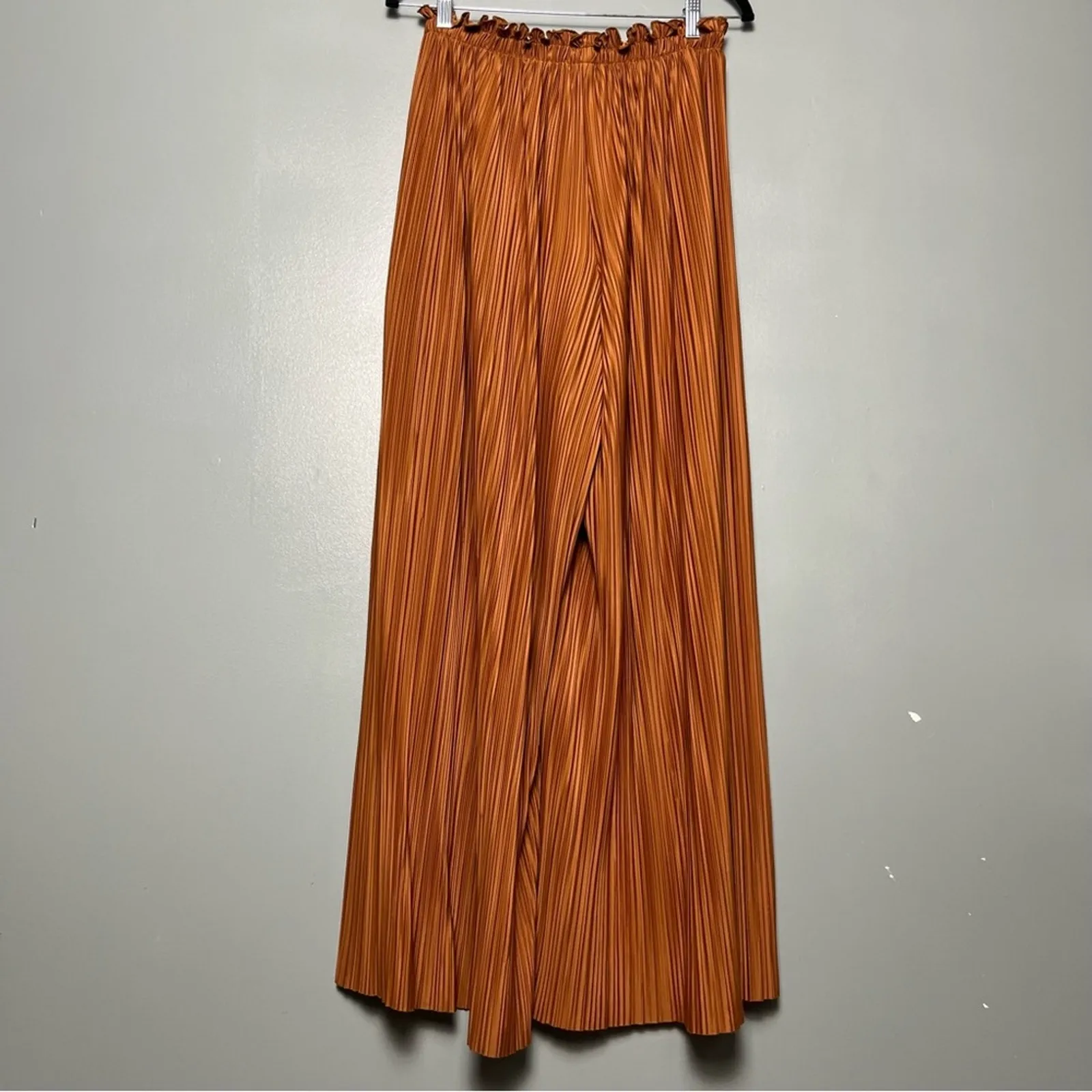 ASTR The Label Cruise Pant Wide Leg Pleated Pull On Trouser Rust Women’s Size S - Image 2