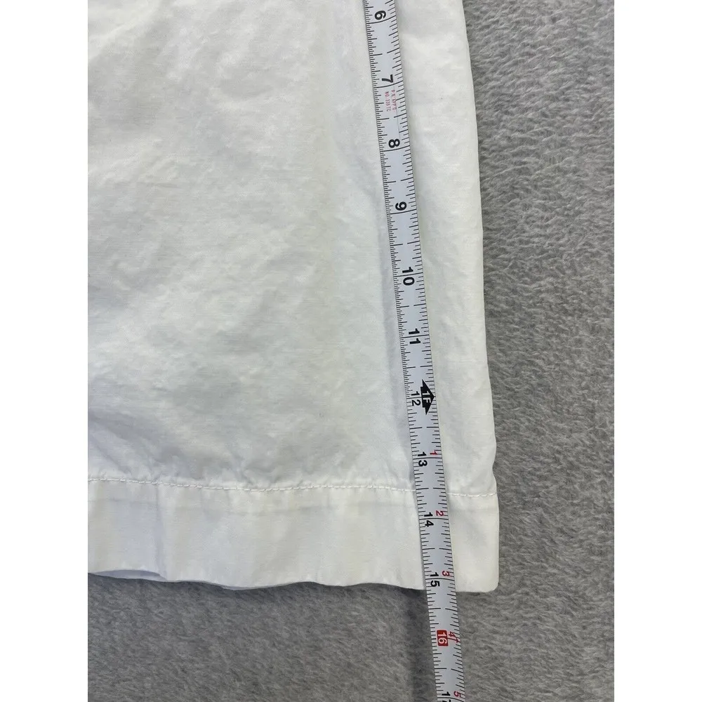 J.Crew Women's Button Front Skirt A Line Solid White 100% Cotton Size 2 Mini - Image 7