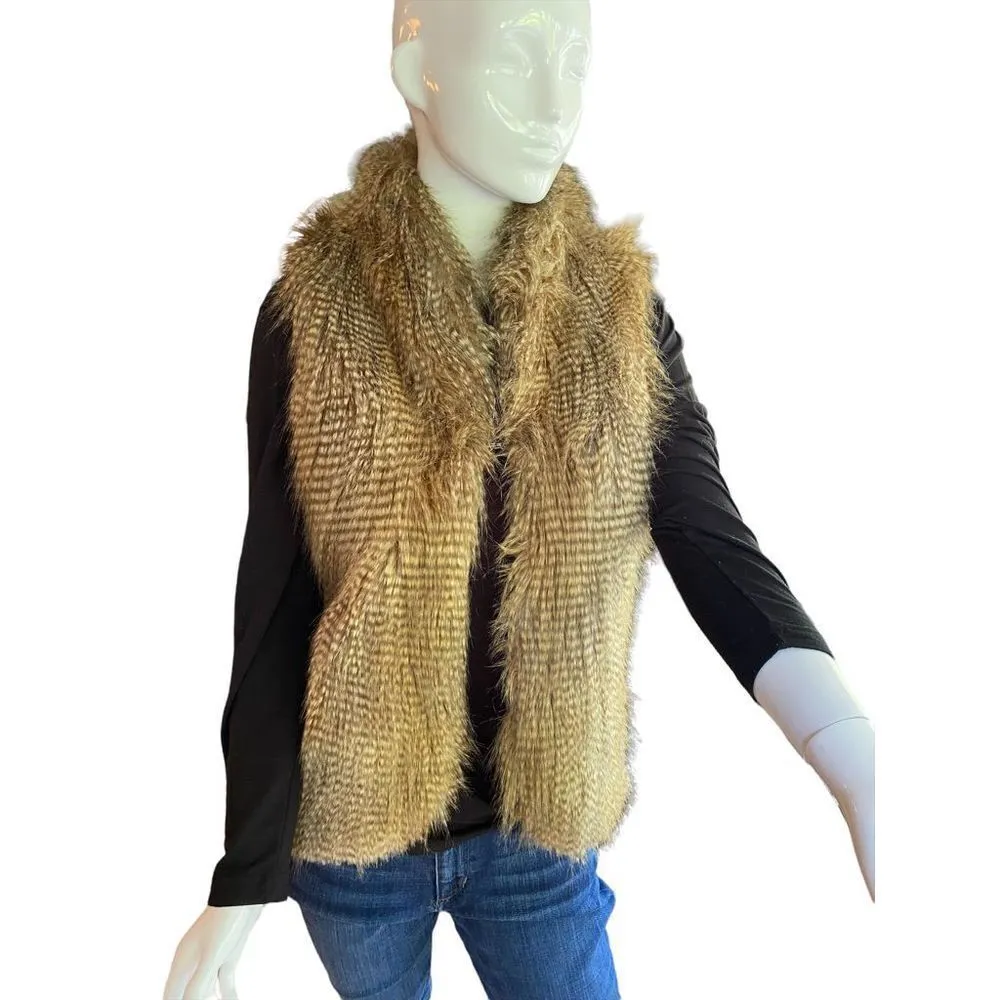 ITALIAN Faux fur vest, MADE IN ITALY. gorgeous vest Brown Size M - Image 5